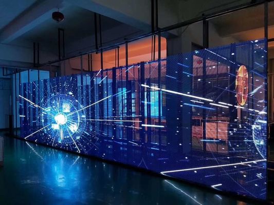 Guter Preis Transparentes LED Schirm 500x1000mm SCX wifi Kleinglastransparenter geführter GlasBildschirm fensters P7.81 Online