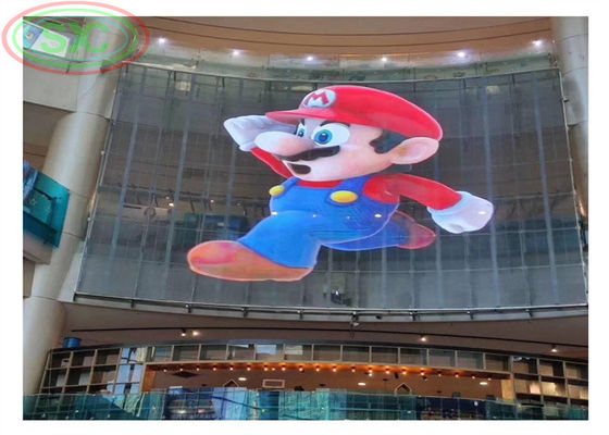 Guter Preis Anpassbarer transparenter LED-Bildschirm mit Pixelkonfiguration 1R1G1B und Schutzart IP31, konzipiert für die Innenwerbung Online
