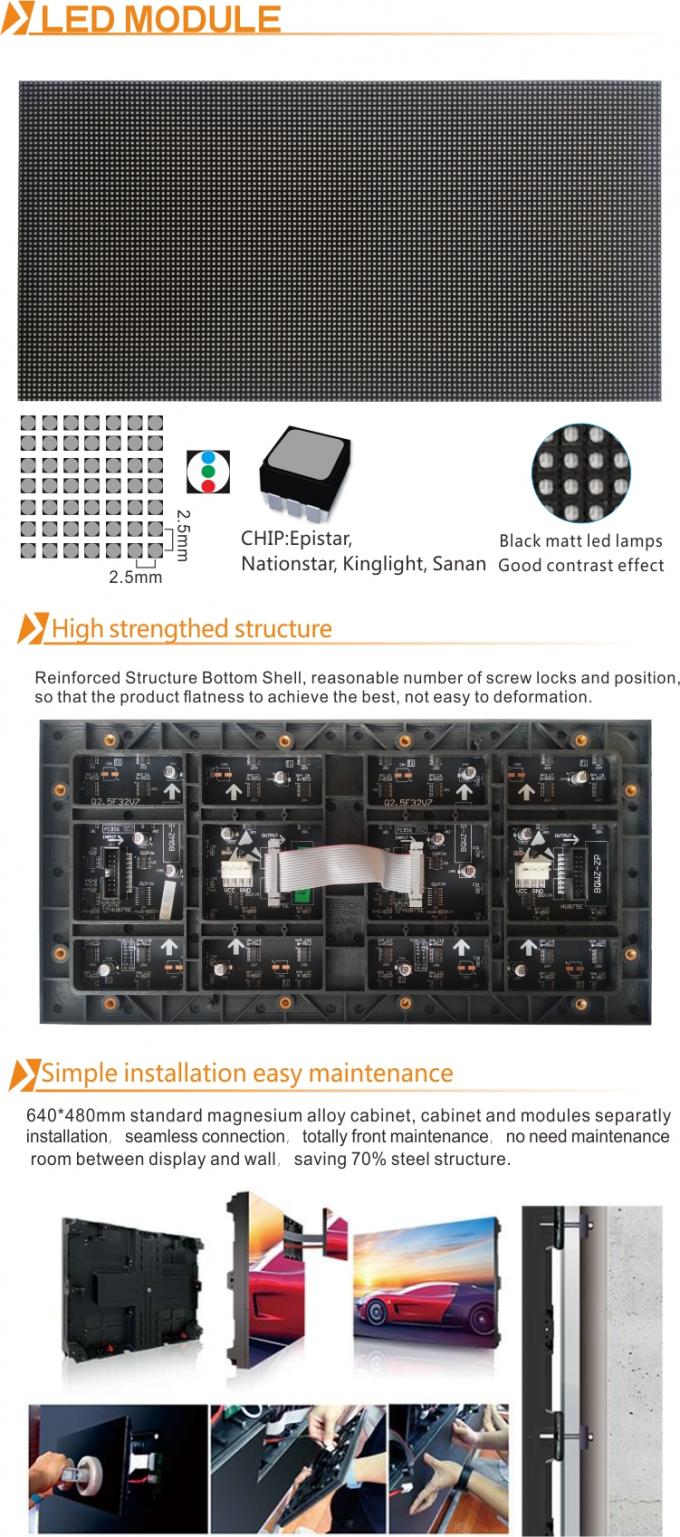 P2-32S Innenraum-Full-Colour-LED-Display-Modul mit Konstanten Antrieb und 640*640mm Schrankmessung 4